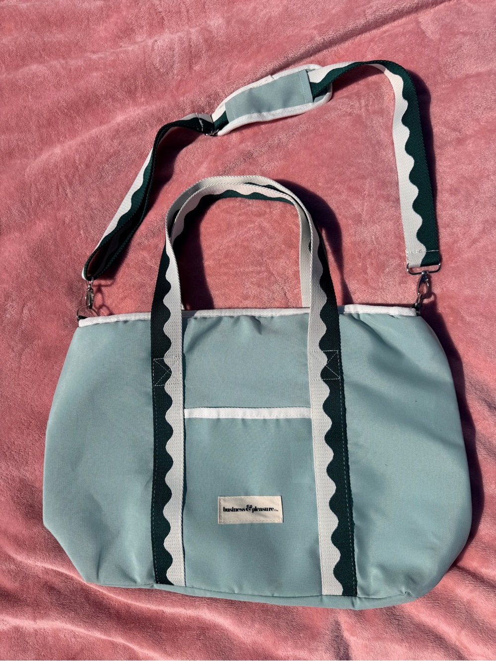 Business & Pleasure Co. Holiday Cooler Tote Bag - Rivie Green (NWOT)
